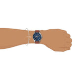 Fossil Dillinger Luggage Chronograph Blue Dial Brown Leather Strap Watch for Men - FS5675 Authentic Buy Shop Now