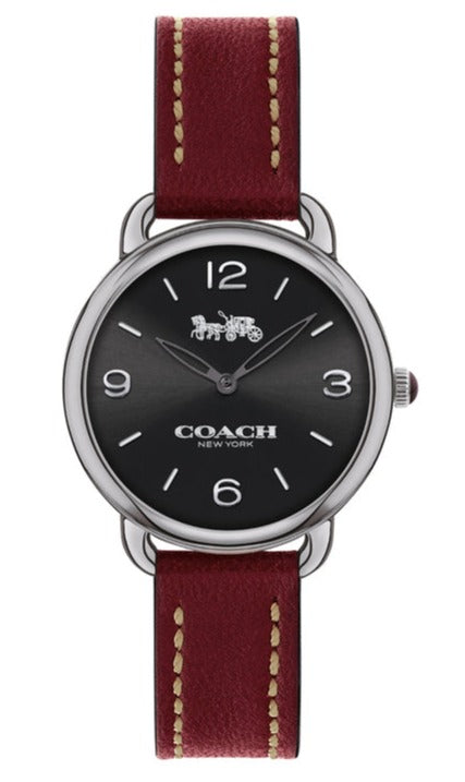 Coach Delancey Black Dial Brown Leather Strap Watch for Women - 14502792 Authentic Buy Shop Now