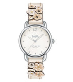 Coach Delancey White Dial Floral White Leather Strap Watch for Women - 14502760 Authentic Buy Shop Now