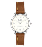 Coach Delancey Slim Cream Dial Brown Leather Strap Watch For Women - 14502789 Authentic Buy Shop Now