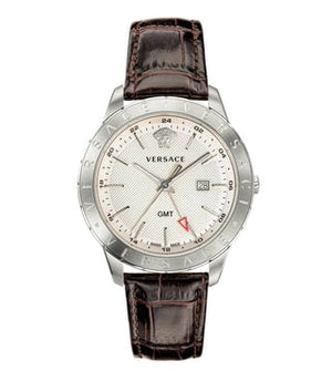 Versace Univers White Dial Brown Leather Strap Watch for Men - VEBK00118 Authentic Buy Shop Now