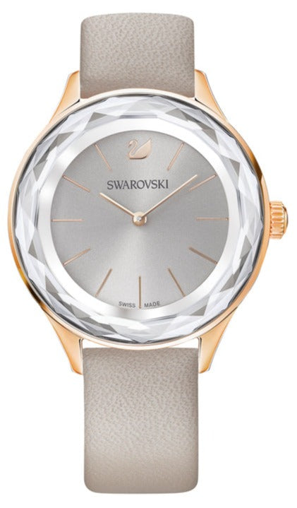 Swarovski Octea Nova Grey Dial Grey Leather Strap Watch for Women - 5295326 Authentic Buy Shop Now
