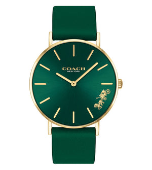 Coach Green Dial Green Leather Strap Watch for Women - 14503383 Authentic Buy Shop Now