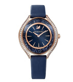 Swarovski Crystalline Aura Blue Dial Blue Leather Strap Watch for Women - 5519447 Authentic Buy Shop Now