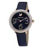 Swarovski Crystal Frost Blue Dial Blue Leather Strap Watch for Women - 5484061 Authentic Buy Shop Now