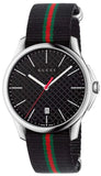 Gucci G Timeless Analog Quartz Black Dial Black NATO Strap Watch For Men - YA126321 Authentic Buy Shop Now