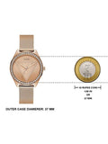 Guess Tri Glitz Quartz Diamonds Rose Gold Dial Rose Gold Mesh Bracelet Watch For Women - W1142L4 Authentic Buy Shop Now
