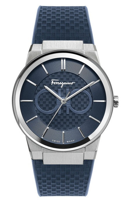 Salvatore Ferragamo Sapphire Blue Dial Blue Rubber Strap Watch for Men - SFHP00120 Authentic Buy Shop Now