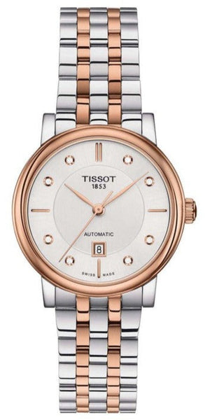 Tissot T Classic Carson Premium Diamonds White Dial Two Tone Steel Strap Watch for Women - T122.207.22.036.00 Authentic Buy Shop Now