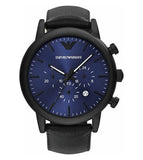 Emporio Armani Luigi Analog Blue Dial Black Leather Strap Watch For Men - AR11351 Authentic Buy Shop Now