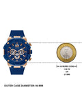 Guess Navigator Chronograph Blue Dial Blue Rubber Strap Watch for Men - GW0264G4 Authentic Buy Shop Now
