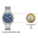 Guess Altitude Chronograph Blue Dial Silver Steel Strap Watch for Men - GW0329G1 Authentic Buy Shop Now
