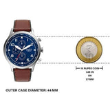 Fossil Retro Pilot Chronograph Blue Dial Brown Leather Strap Watch for Men - FS5832 Authentic Buy Shop Now