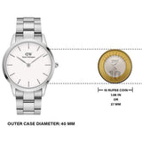 Daniel Wellington Iconic White Dial Silver Steel Strap Watch For Men - DW00100341 Authentic Buy Shop Now