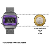 Fossil Retro Digital Purple Dial Grey Mesh Strap Watch for Men - FS5888 Authentic Buy Shop Now