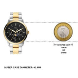 Fossil Neutra Moonphase Multifunction Black Dial Two Tone Steel Strap Watch for Men - FS5906 Authentic Buy Shop Now