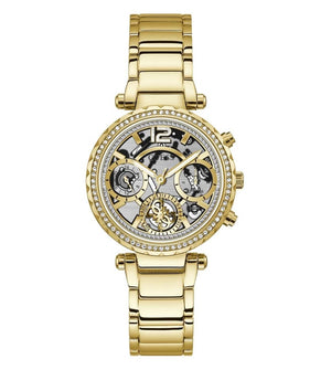 Guess Solstice Diamonds Gold Dial Gold Steel Strap Watch for Women - GW0403L2 Authentic Buy Shop Now
