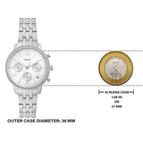 Fossil Neutra Chronograph Silver Dial Silver Steel Strap Watch for Women - ES5217 Authentic Buy Shop Now