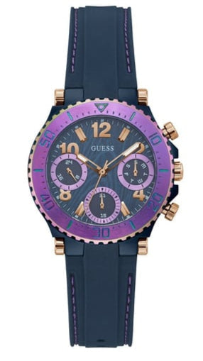 Guess Cosmic Multifunction Blue Dial Blue Silicone Strap Watch For Women - GW0466L2 Authentic Buy Shop Now