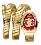 Just Cavalli Glam Evo 5 Red Dial Gold Steel Strap Watch for Women - JC1L228M0045 Authentic Buy Shop Now