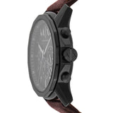Armani Exchange Outerbanks Chronograph Black Dial Brown Leather Strap Watch For Men - AX1732 Authentic Buy Shop Now