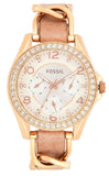 Fossil Riley White Dial Sand Leather Strap Watch for Women - ES3466 Authentic Buy Shop Now