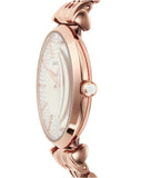 Emporio Armani Gianni T-Bar Crystals Silver Dial Rose Gold Steel Strap Watch For Women - AR11446 Authentic Buy Shop Now