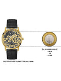 Guess Gadget Gold Dial Black Leather Strap Watch for Men - GW0570G1 Authentic Buy Shop Now