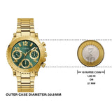 Guess Cosmo Chronograph Green Dial Gold Steel Strap Watch For Women - GW0465L5 Authentic Buy Shop Now