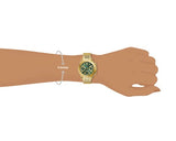 Guess Cosmo Chronograph Green Dial Gold Steel Strap Watch For Women - GW0465L5 Authentic Buy Shop Now
