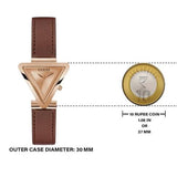 Guess Fame Quartz Rose Gold Dial Brown Leather Strap Watch For Women - GW0548L2 Authentic Buy Shop Now