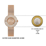 Guess Dream Crystals Rose Gold Dial Rose Gold Mesh Bracelet Watch For Women - GW0550L3 Authentic Buy Shop Now