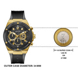 Guess Poseidon Chronograph Black Dial Black Silicone Strap Watch For Men - GW0425G1 Authentic Buy Shop Now
