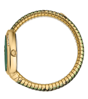 Just Cavalli Pelle Solo Snake Green Dial Three Tone Steel Strap Watch for Women - JC1L251M0035 Authentic Buy Shop Now