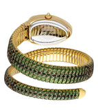 Just Cavalli Pelle Solo Snake Green Dial Three Tone Steel Strap Watch for Women - JC1L251M0035 Authentic Buy Shop Now