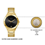 Guess Scope Quartz Black Dial Gold Steel Strap Watch for Men - GW0427G2 Authentic Buy Shop Now