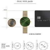 Daniel Wellington Petite Emerald Green Dial Gold Mesh Strap Watch For Women - DW00100481 Authentic Buy Shop Now