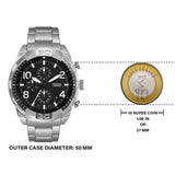 Fossil Bronson Chronograph Black Dial Silver Steel Strap Watch for Men - FS5710 Authentic Buy Shop Now