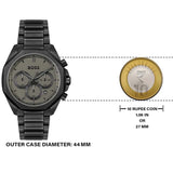 Hugo Boss Cloud Chronograph Black Dial Black Steel Strap Watch For Men - 1514016 Authentic Buy Shop Now