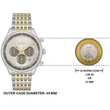 Hugo Boss Gregor Chronograph Silver Dial Two Tone Steel Strap Watch For Men - 1514053 Authentic Buy Shop Now