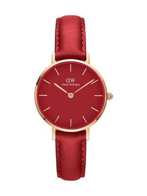 Daniel Wellington Petite Red Dial Red Leather Strap Watch For Women - DW00100405 Authentic Buy Shop Now