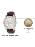 Guess Horizon Chronograph White Dial Brown Leather Strap Watch For Men - W0380G2 Authentic Buy Shop Now