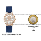 Guess Moonlight Diamonds White Dial Blue Rubber Strap Watch for Women - GW0257L3 Authentic Buy Shop Now
