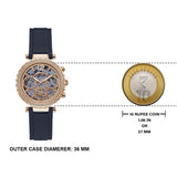 Guess Solistice Diamonds Roe Gold Dial Black Rubber Strap Watch for Women - GW0484L2 Authentic Buy Shop Now
