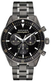 Movado Heritage Calendoplan Chronograph Black Dial Black Steel Strap Watch For Men - 3650125 Authentic Buy Shop Now