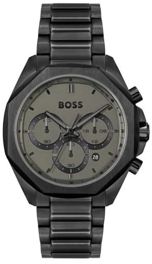 Hugo Boss Cloud Chronograph Black Dial Black Steel Strap Watch For Men - 1514016 Authentic Buy Shop Now