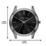 Michael Kors Slim Runway Quartz Black Dial Grey Steel Strap Watch For Men - MK1044 Authentic Buy Shop Now
