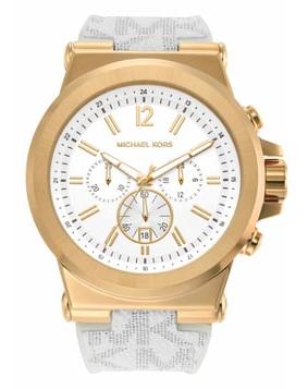 Michael Kors Dylan Chronograph White Dial White Rubber Strap Watch For Men - MK8937 Authentic Buy Shop Now