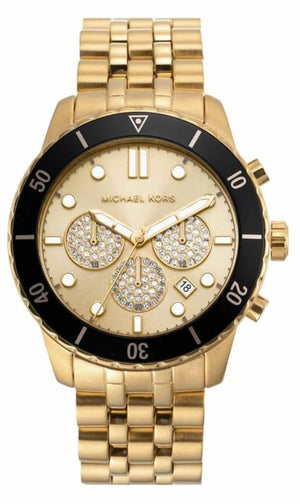 Michael Kors Cunningham Chronograph Gold Dial Gold Steel Strap Watch For Men - MK8963 Authentic Buy Shop Now