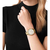 Michael Kors Lexington Mother of Pearl White Dial Gold Steel Strap Watch For Women - MK7241 Authentic Buy Shop Now